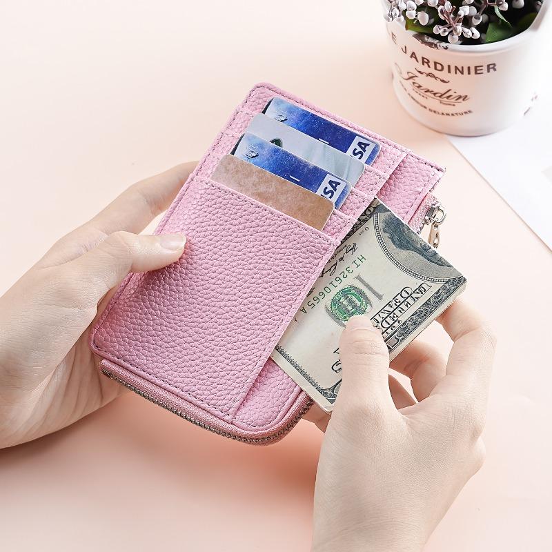 New card bag fashionable ultra-thin zipper wallet multi-card position large capacity card bag card holder