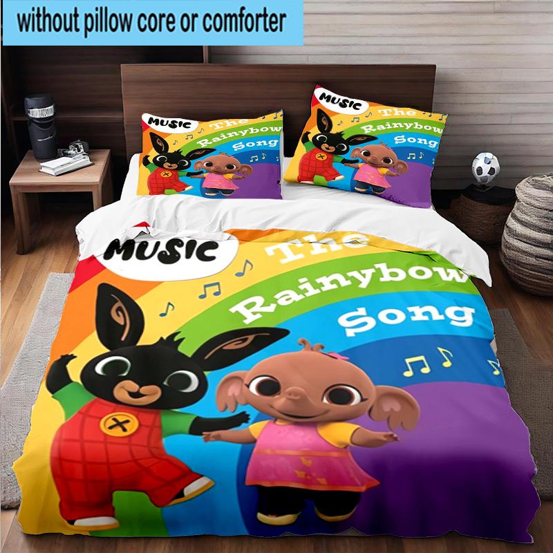 3PCS Bunny And Friends Adventure 3pcs Bedding,Including 3PCS Duvet Cover And 2pcs Pillowcases Perfect for Christmas,Ideal for Bedroom, Dormitory