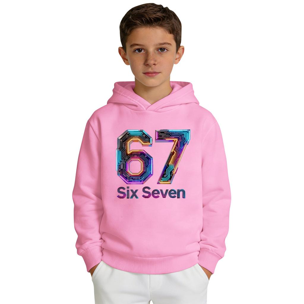Jungen Bedrucktes Kapuzen-Langarm-Sweatshirt Lässiges Sport-Komfort-Sweatshirt