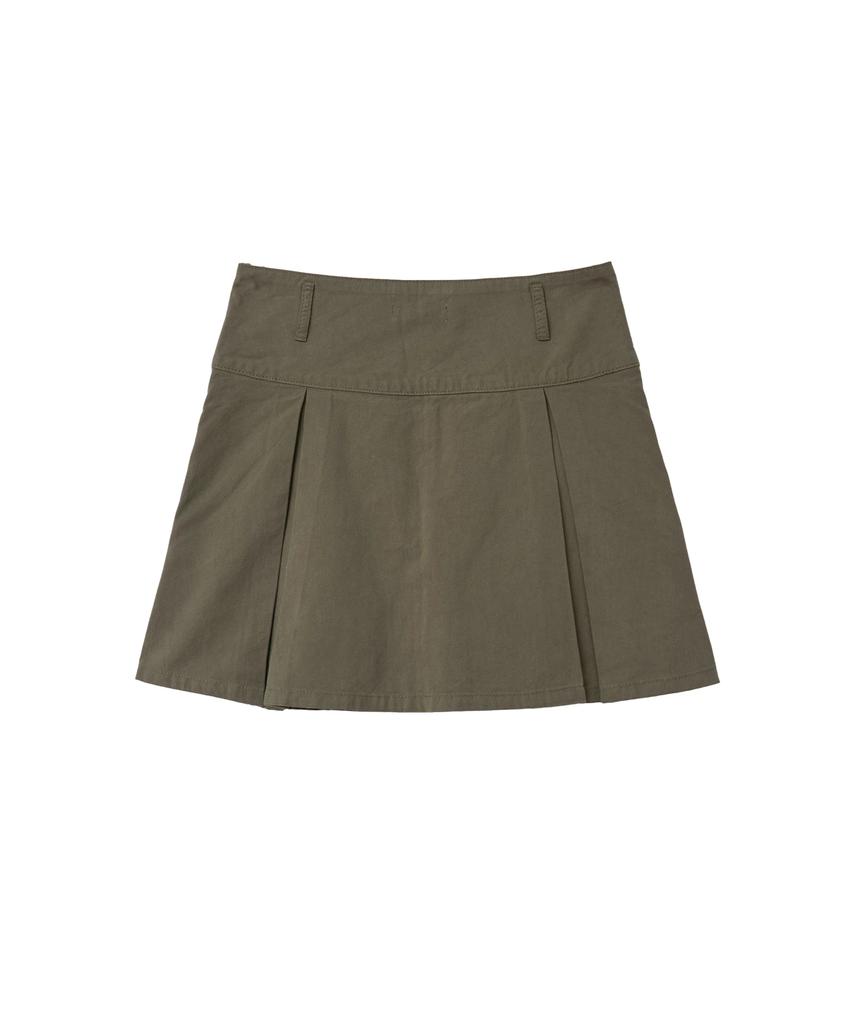 Lougeu Ribbon Pocket Mini Skirt_Khaki