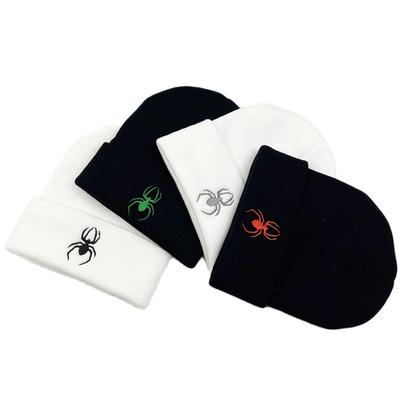 1 peça Moda Novo Desenho Animado Aranha Bordado Gorros Chapéu Inverno Outono Quente Malha Boné Gorros De Lã Macia Presente De Casal