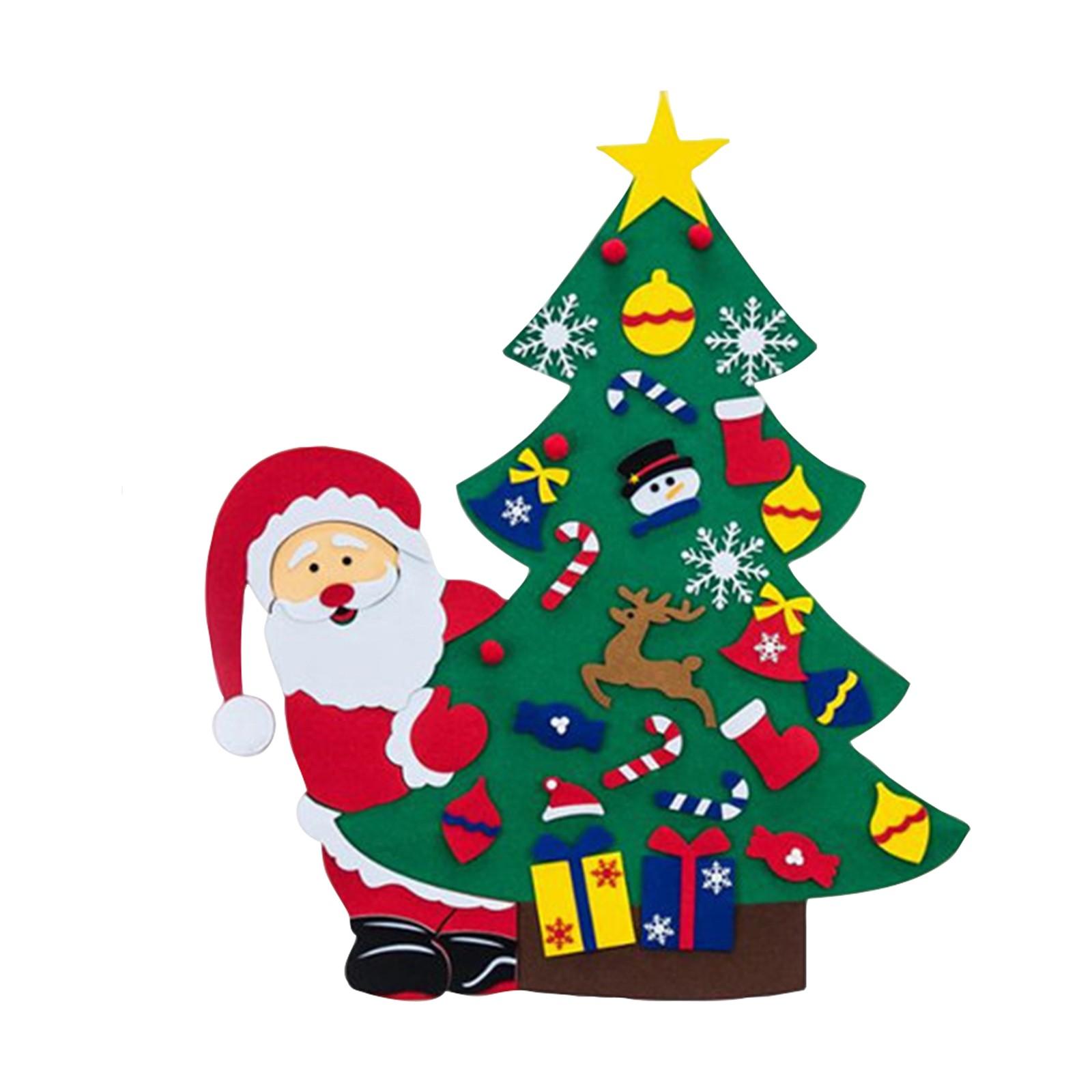 

Набор для создания рождественской елки своими руками с детскими украшениями, рождественские подарки, новогодние украшения для двери/стены, взаимодействие родителей и детей One Size