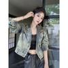 2025 Retro Design Stand Collar Leisure Jacket Autumn New Loose Fashion Short Niche Top Denim Coat
