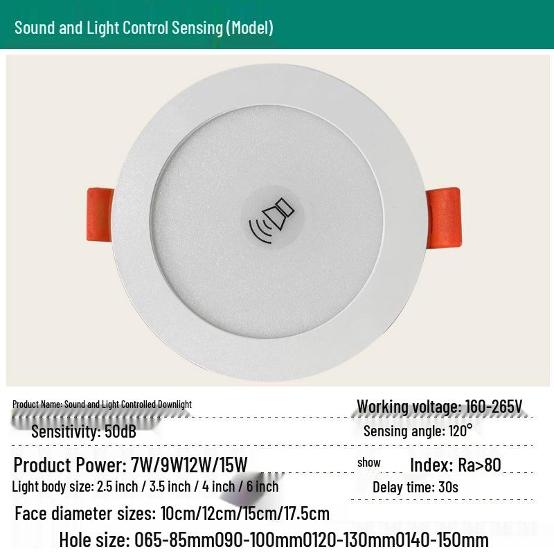 Slim Voice-Controlled Radar Downlight for Ceiling, Stairs, and Balcony