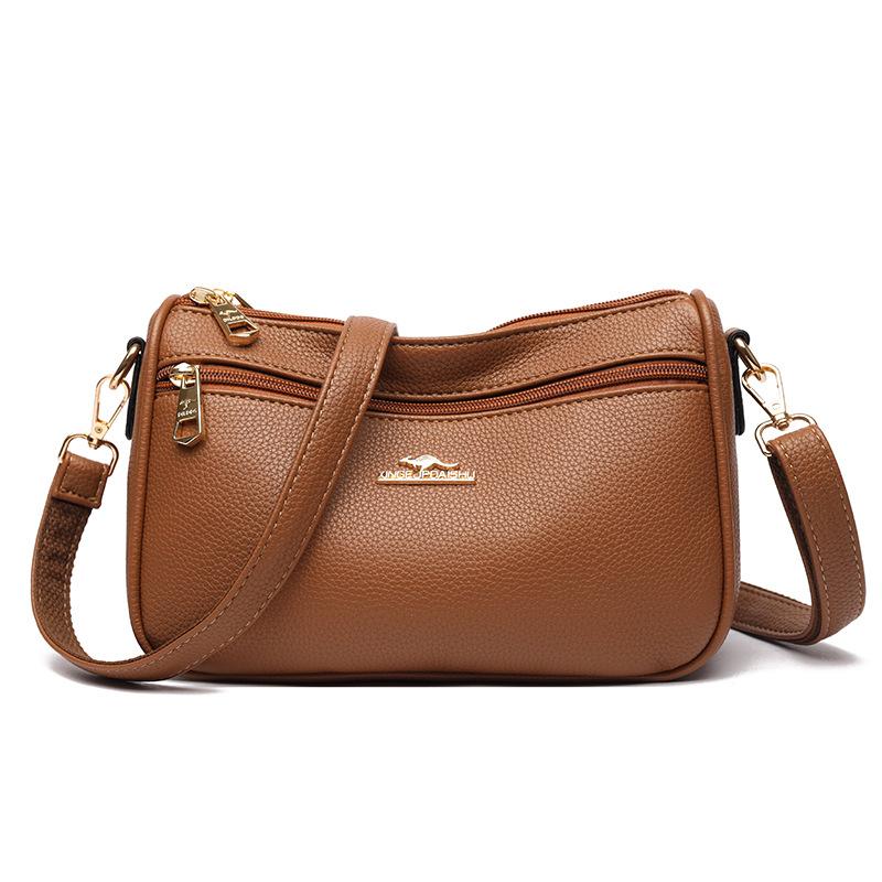 

Одноплечная сумка-кроссбоди под мышкой Простая городская квадратная сумка с узором личи коричневый/кофейный