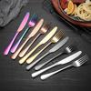 24 Pieces Stainless Steel Luxury Tableware Cutlery Set Gold Tableware Set Knife Fork Spoon Dishwasher Portable Tableware