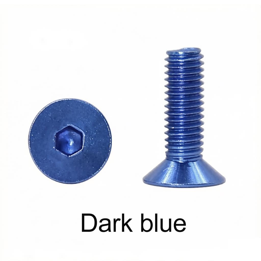 5pcs M3 M3.5 M4 M5 M6 Aluminum Allen Screws Colourful Flat Hex Socket Countersunk Head Screws Bolts Anodized 10 Colors
