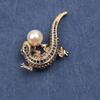 SKEDS Full Rhinestone Chameleon Brooch for Women Unisex Crystal Lizard Pin Banquet Party Backpack Gifts Jewelry Accessories