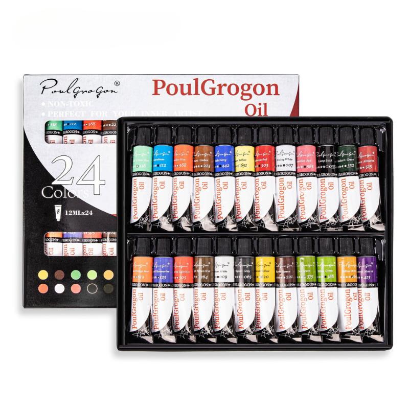 24-color Oil Painting Pigment Set 12ml Special Art Wall Waterproof Painting Pigment for Art Test