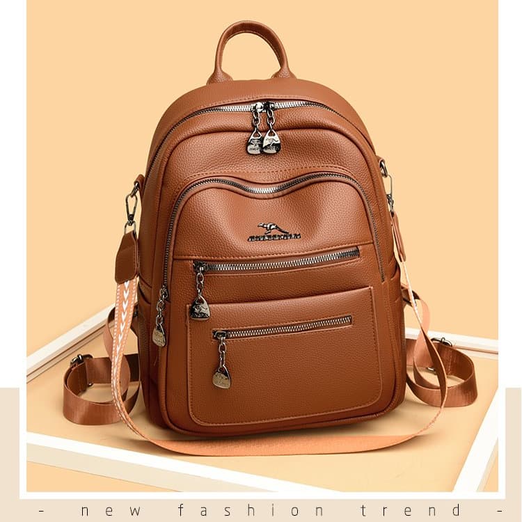 2025 New Soft Leather Versatile Women's Backpack