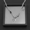 Black Gem Pentagram European American Hip Hop Street Necklace For Men Women Clavicle Sweater Chain