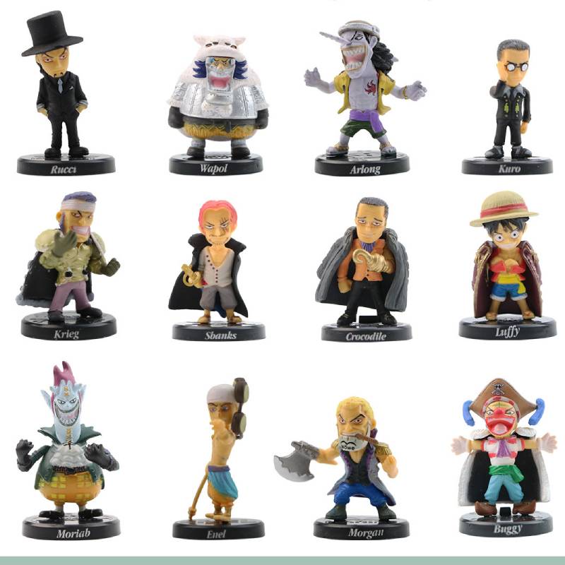 12pcs One Anime Piece Luffy Figure Model Toy Ornament Decor Gift Collection Set