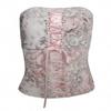 Iamgia Fashion Sexy Ballet Style Pink Ribbon Cross Bows Tube Top Tight Crop Top Short Top