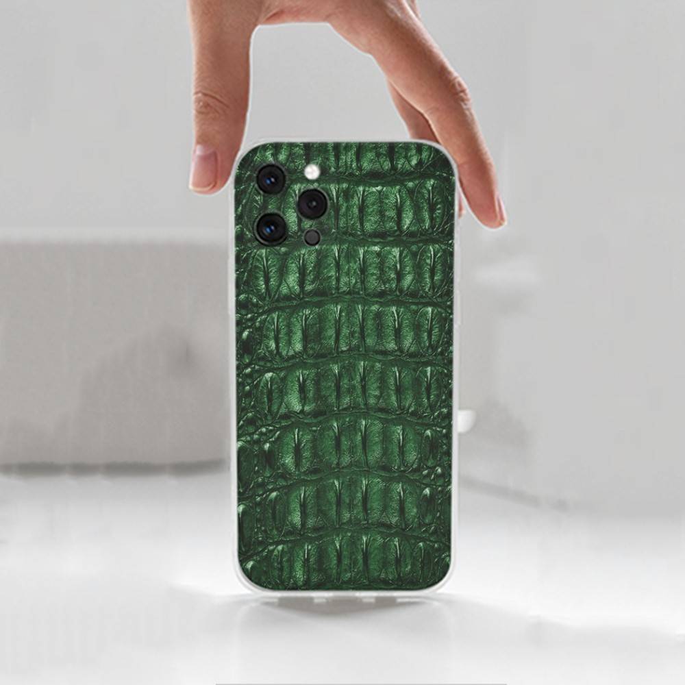 Snakeskin pattern Case For iPhone 15,11,12,13,16,14,17,Pro,Max,Plus,SE,Mini,X,XS,XR, Transparent Soft Silicone