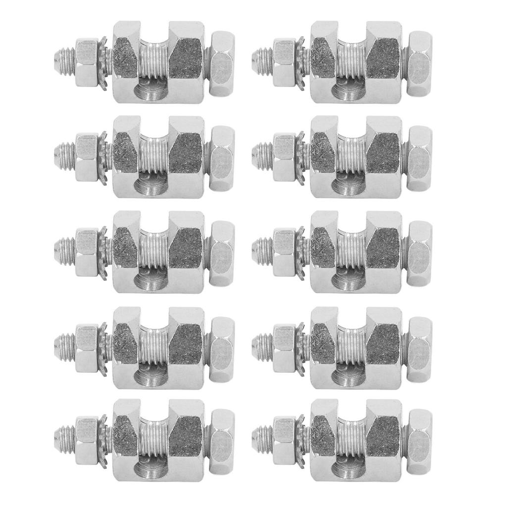 10 STÜCKE Blitzschutzkabelklemme Außensechskant Kupfer Erdungsschutzkabelklemme für PV-Modul