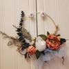 Stylish Metal Wreath Hoop with Floral Design DIY Hanging Craft for Wedding Decoration Artificial Flower Ring for Bridal Events