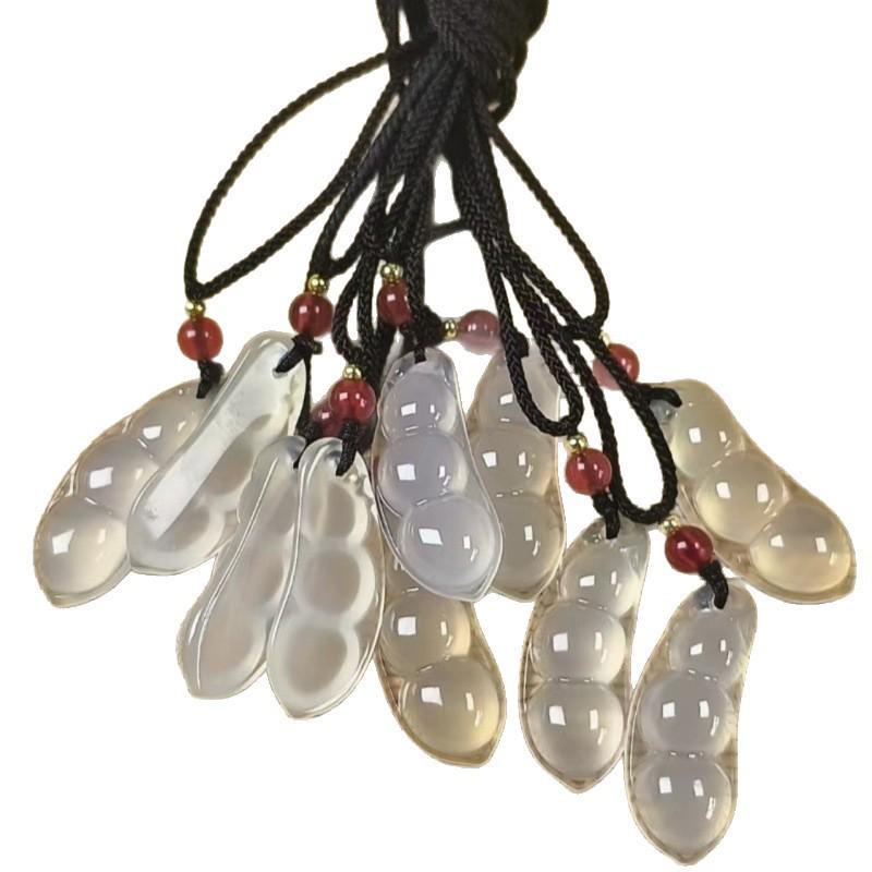Natural Chalcedony Lychee Jelly White Agate Translucent Pendant DIY Jewelry Accessory
