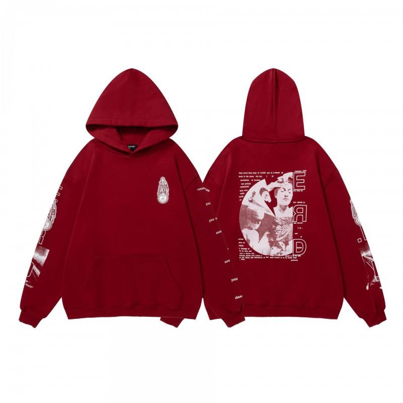 Übergroßer Kapuzenpullover Herren Streetwear Lockere Passform Baumwolle Schweres Material Wintergewaschen Vintage-Stil