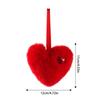 Palline di Natale Sferiche Soffici a Forma di Cuore Verdi con Cuori Rossi, Adatte Come Decorazioni da Appendere per l'Albero di Natale