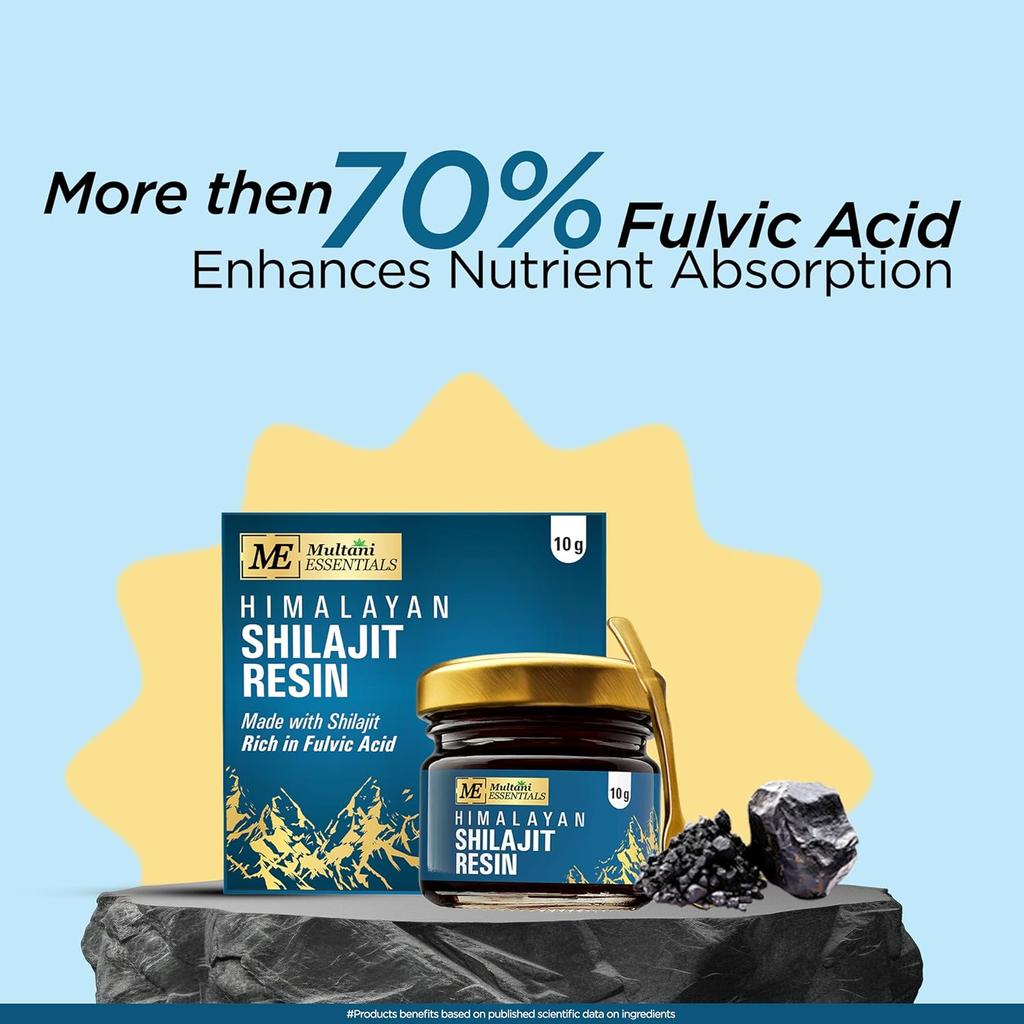 Multani Essentials Himalayan Shilajit Resin 10 g With Herbal Blend For Daily Vitality Energy Support And Rejuvenation Care