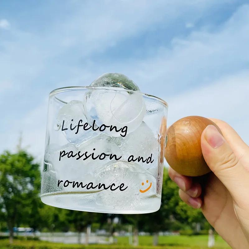 Glastasse Kaffeetasse Glastasse mit Untertasse Hitzebeständige Haushaltstasse Große Kapazität Kugel Holzgriff Glas Latte Flasche