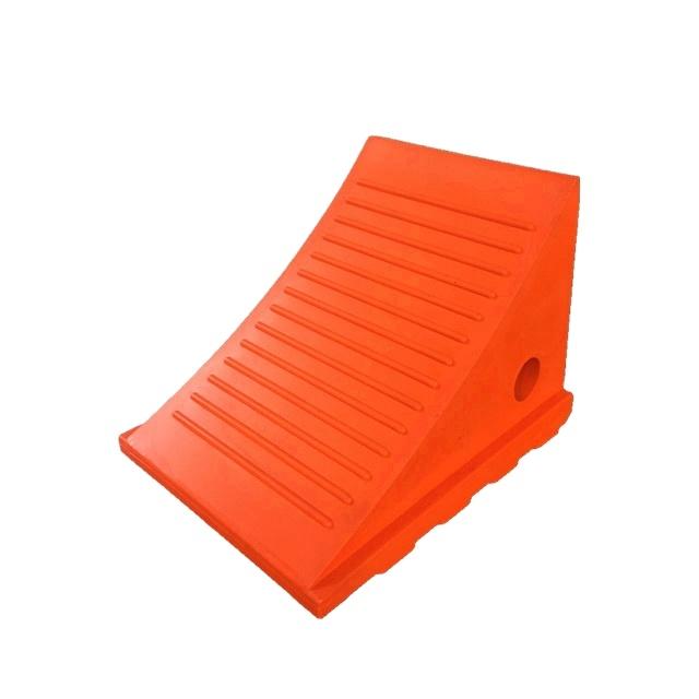 Loading 30 Ton Vehicle Tire Parking Safety Urethane Wheel Chock Stopper with LOGO pu