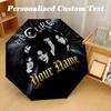 The Cure Automatic 8‑ribs Umbrella, Custom Name Text Personalized Folding Umbrella Rain Sun Gift