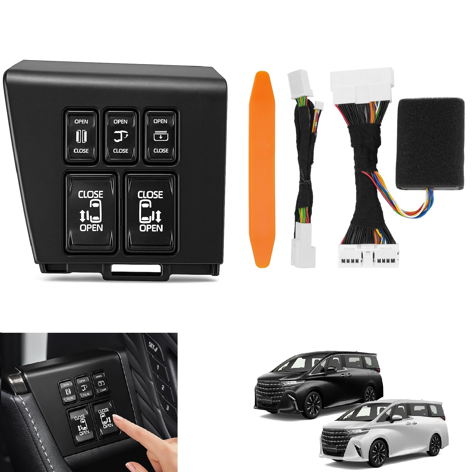 

SUNVIC Alphard 40 Series Vellfire Driver Seat Expansion Switch Kit, 5 Buttons, Auto Open Alphard Vellfire 40 series