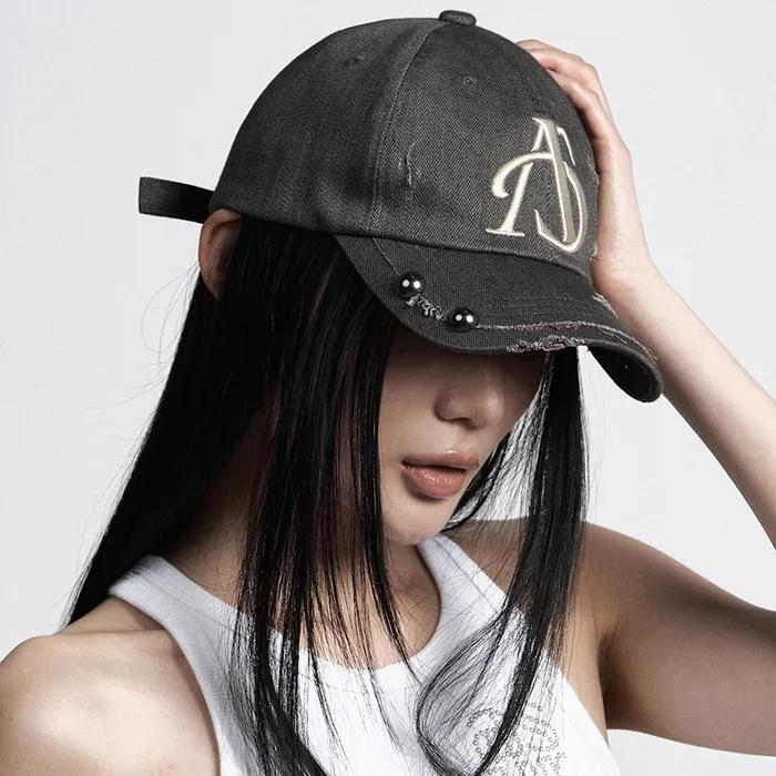 Damaged Studded Ball Cap Khaki