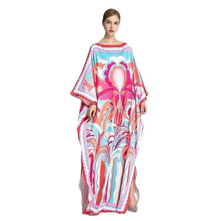 Rochie Lungă Casual de Vară pentru Femei cu Decolteu în V și Imprimeu