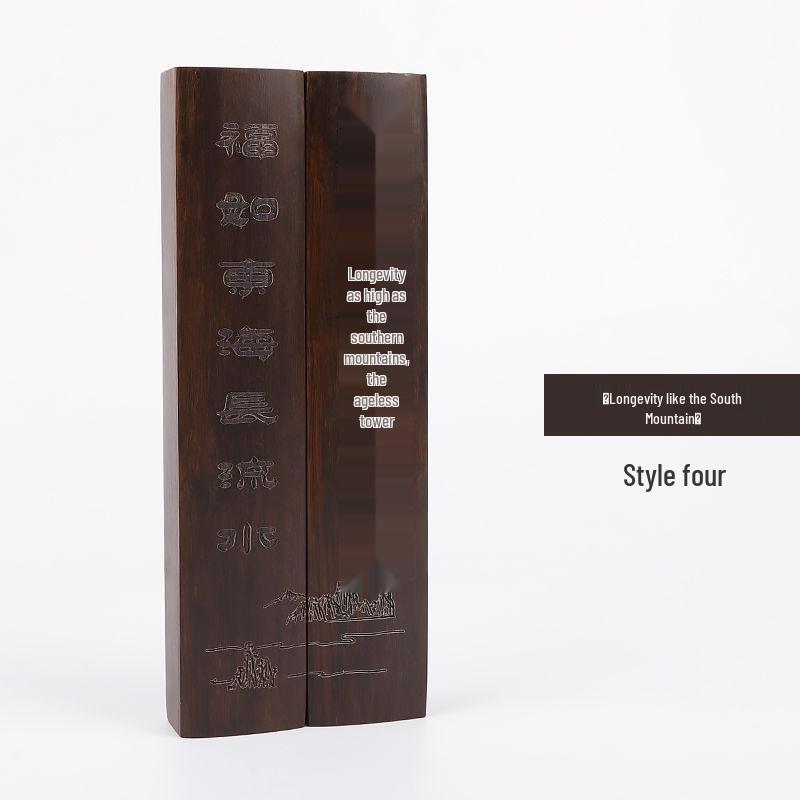 Black Catalpa Wood Ruler and Paperweight for Calligraphy and Book Pressing