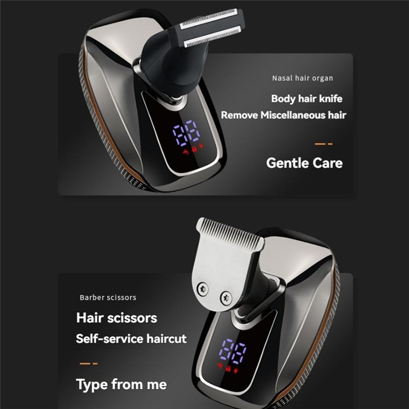 

6 In 1 Men s Electric Heads Shaver Rechargeable Cordless Hair Shaving For Bald Man Waterproof Wet Dry Beard Trimmer NONE