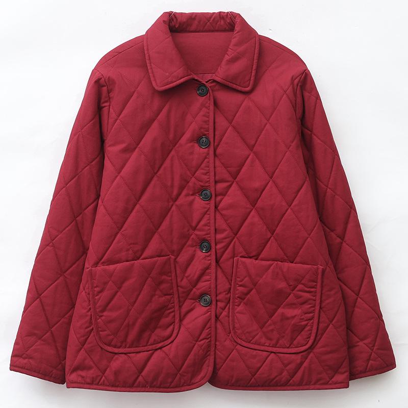 Mamas Neue Mode Leichte Gesteppte Baumwolljacke - Lässig Einfarbig für Mittelalte und Ältere Frauen