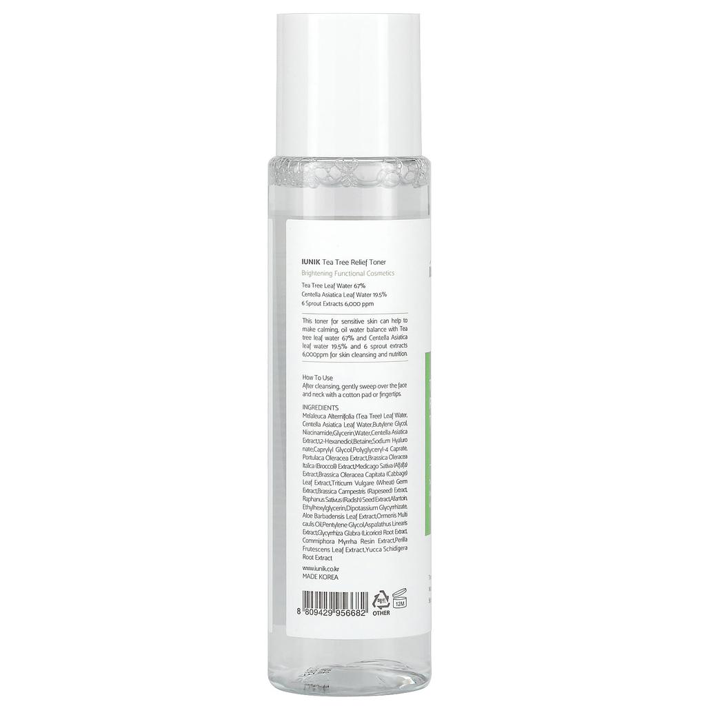 IUNIK Tonik łagodzący z drzewa herbacianego, 200 ml (6,7 uncji)