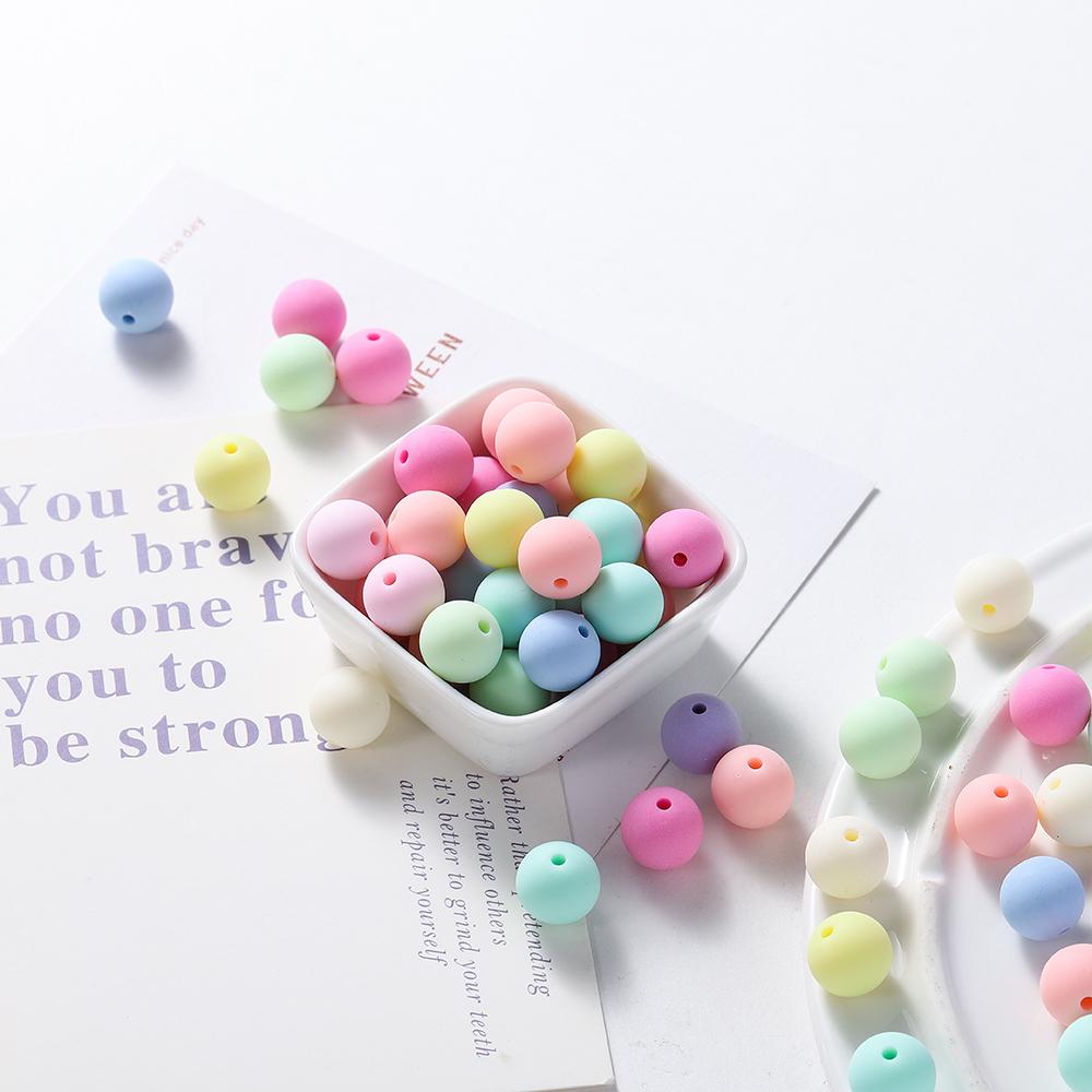 20Pcs/Lot 14mm Round Matte Acrylic Frosted Beads Loose Spacer Beads For Jewelry Making DIY Bracelet Necklace Accessories