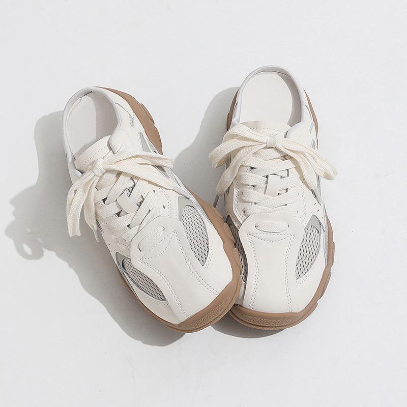 2025 new retro color matching lace-up casual shoes women's sports Forrest Gump shoes German training shoes flat slippers women's models