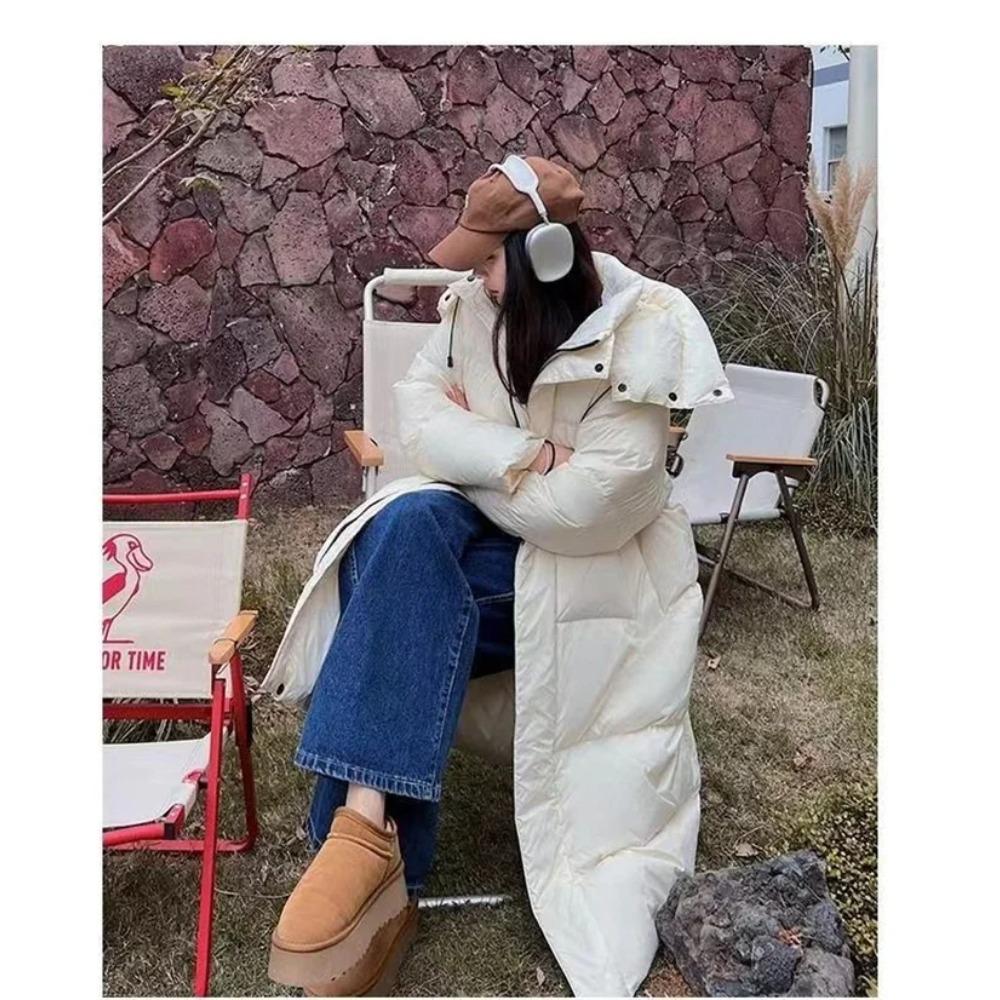 Warm Winter Puffer Jacket Hooded Long Women Parkas Thick Cotton Padded Windproof Overcoat Casual Loose Snow Wear Jaquet