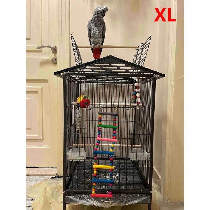 Giocattolo pappagallo con design a scala decorato con perline colorate, adatto agli uccelli per arrampicarsi, giocare, dondolarsi, accessori e forniture per gabbie per uccelli