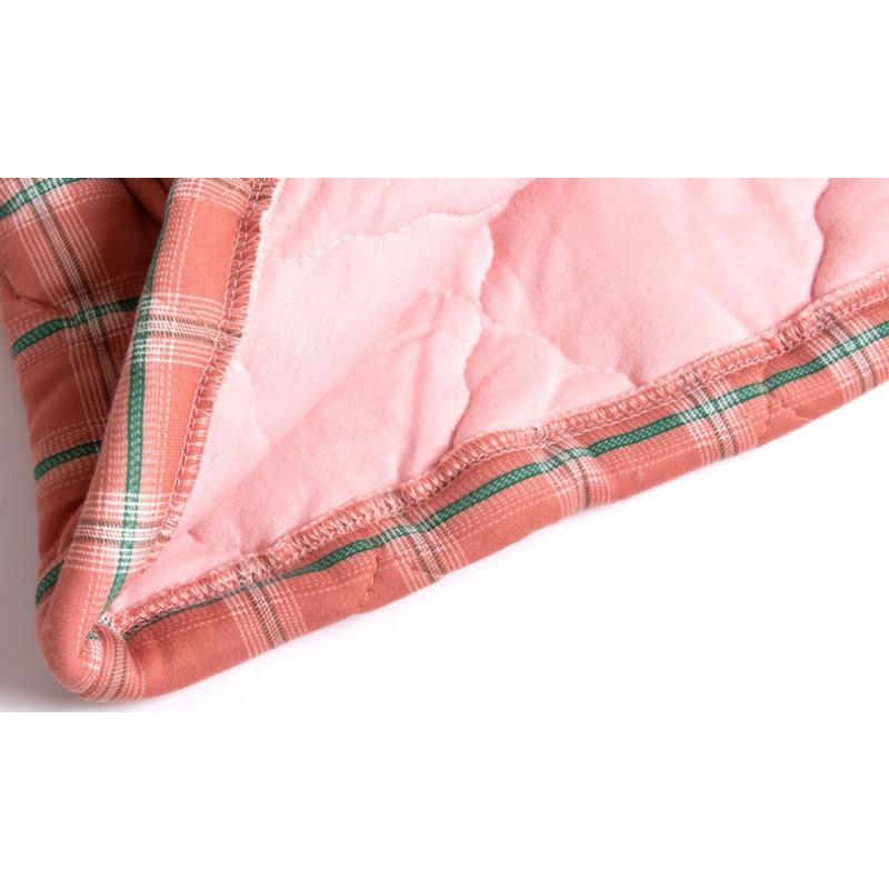 Pigiama Extra Spesso Donna Autunno Inverno 100% Cotone Loungewear Imbottito Tuta per la Casa di Mezza Età Scollo a V Fantasia Pigiami
