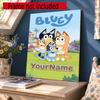 Bluey Customize Your Name Diamond Painting Round Diamond Diy Frameless Holiday Artwork Suitable For Home Office Wall Decoration