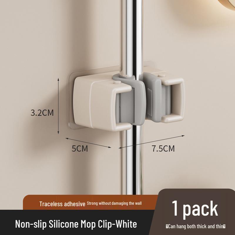 ABS Wall-Mounted Bathroom Rack: Strong Broom & Mop Holder