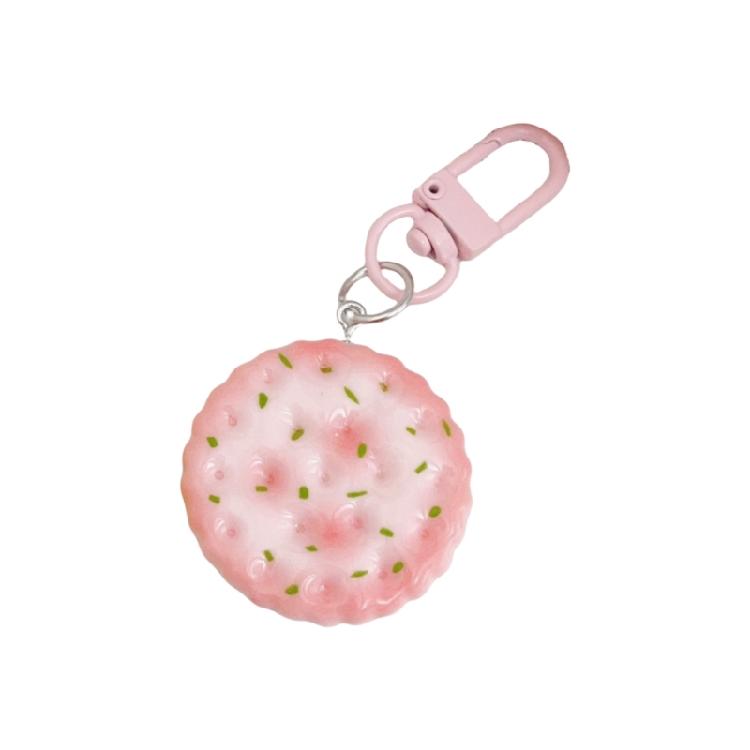 

Artisanal Cookie Shaped Key Chain Charm Sturdy Material Multiple Flavor Options Creative Jewelry Gift Key Holder рожевий