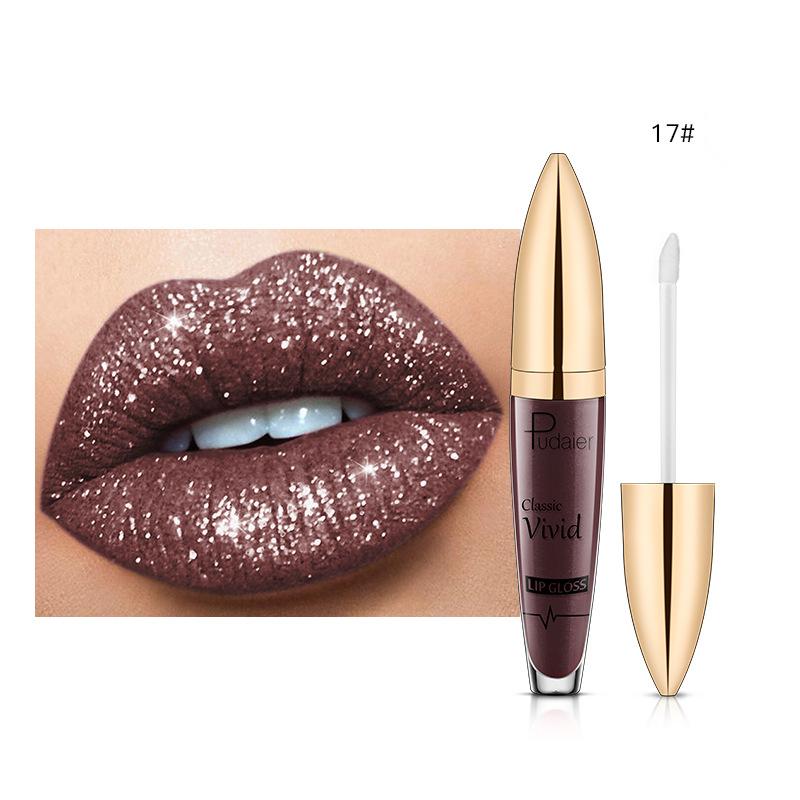 18 Matte To Shiny Glitter Liquid Lipstick Shiny Lip Gloss Diamond Waterproof Long Lasting Pearl Lipgloss Women Lip Makeup