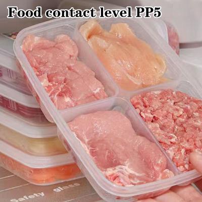 Boîte de rangement des aliments et des fruits, 4 grilles, compartiment Portable, réfrigérateur, organisateurs de congélateur, sous-emballé, viande, oignon, gingembre, bac à légumes transparent