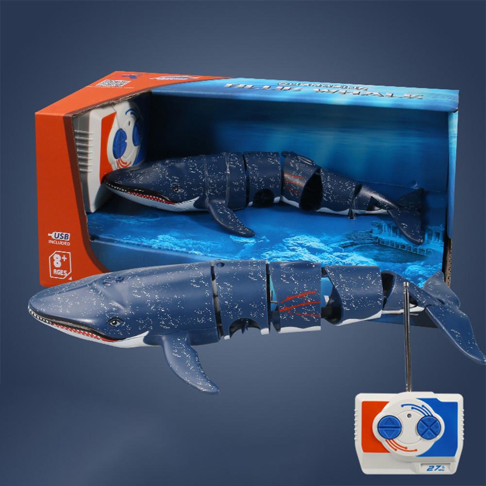 2.4G Remote Control Shark Toy Simulation Remote Control Animals Rechargeable RC Boat Toys Gifts For Kids