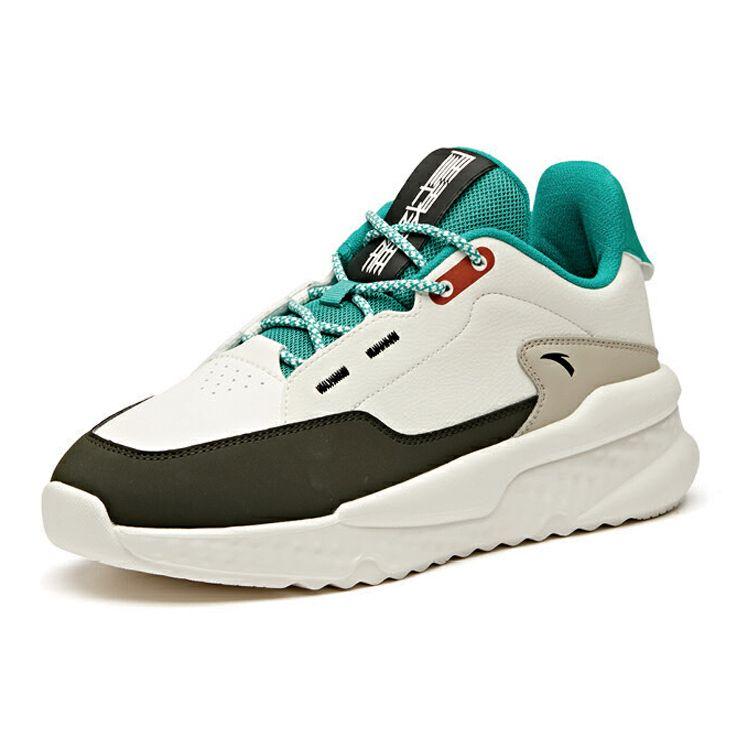 Anta Lifestyle Series Unrestrained Low-Top Skate Shoes Men Sneakers White Black Green 11948843-4