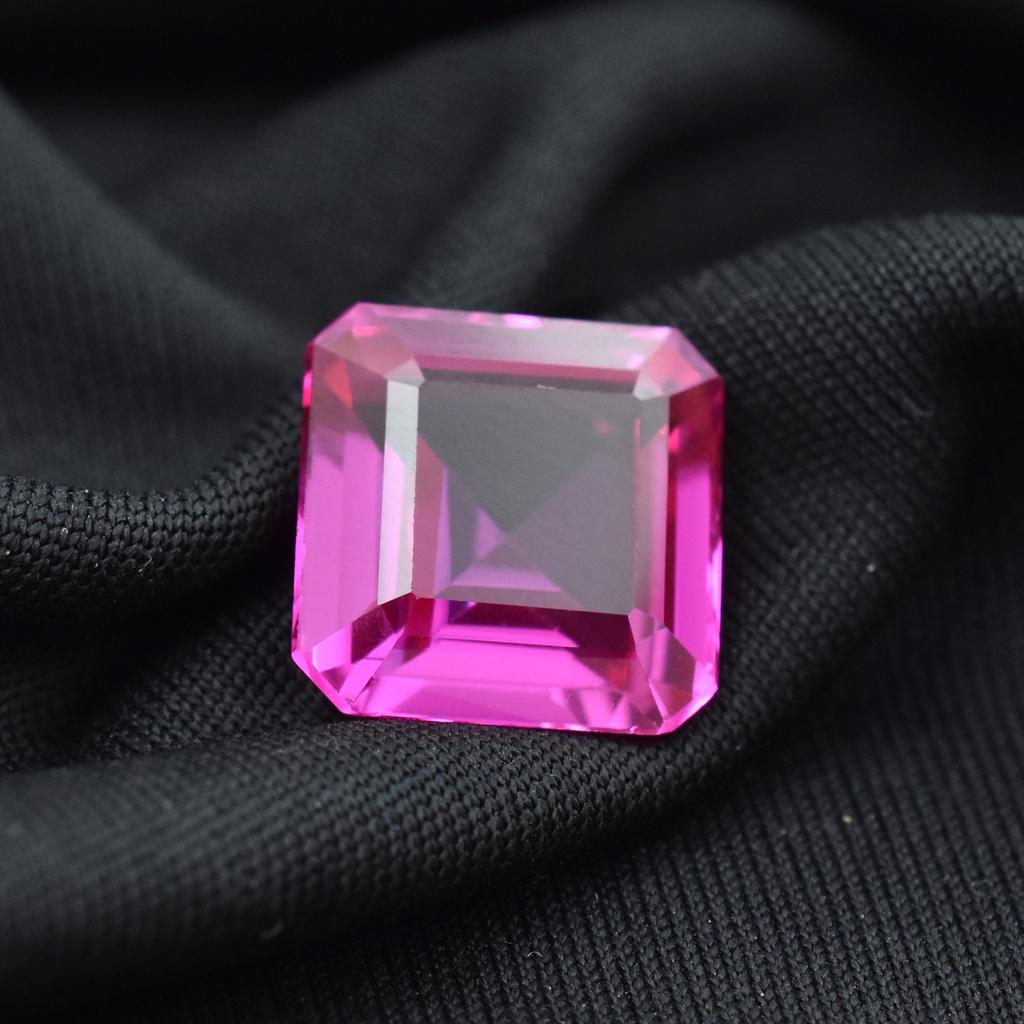 CERTIFIED 11.80 Carat Natural Pink Ruby Square Shape Loose Gemstone