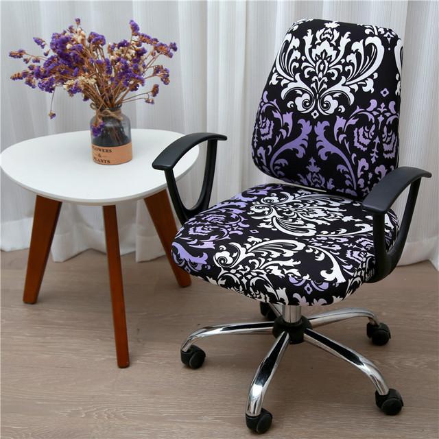 Printed Stretch Split Seat Cushion Cover Soft Stretchy Computer Sectional Chair Covers Home Decor Rotating Lift Office Dining Chair Protectors