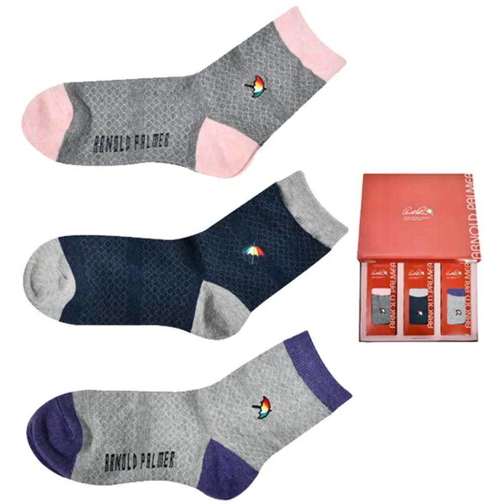Arnold Palmer Color Block Ladies 3-Pair Set Mid-Calf Socks 24cm