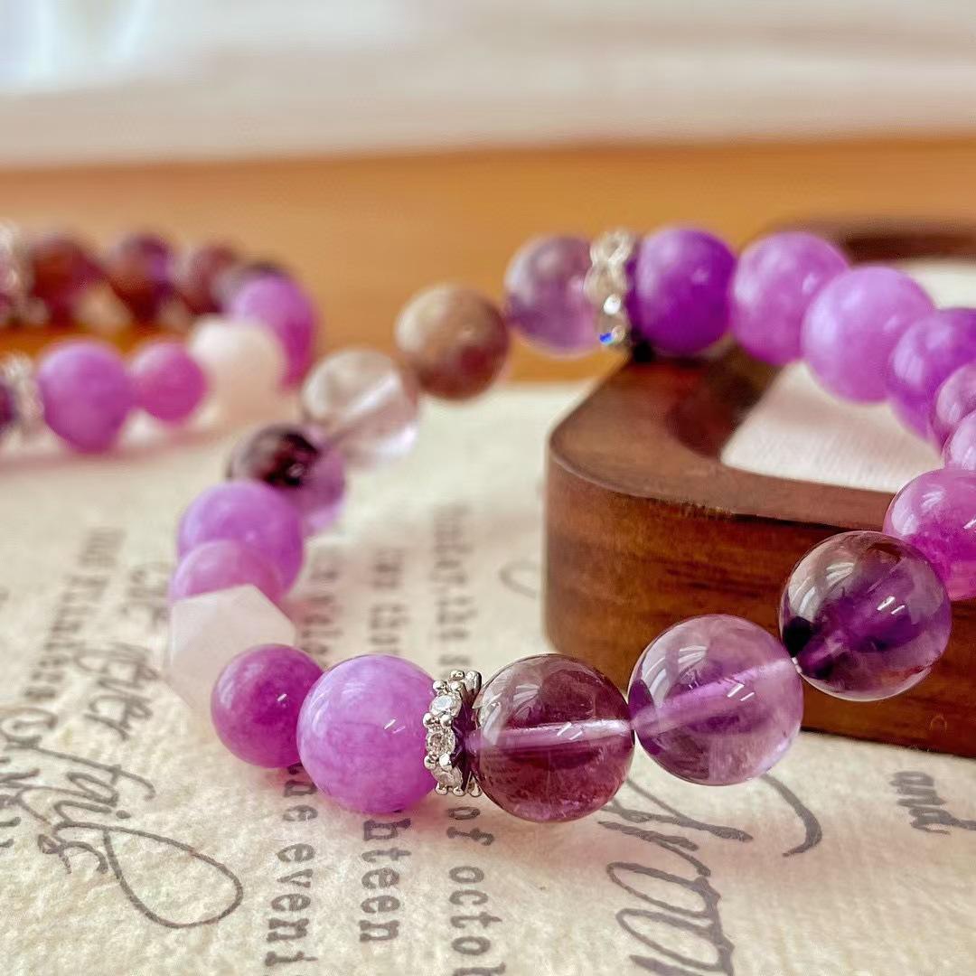 Retro Natural Purple Ghost Artificial Shujulai Quartzite Bracelet Bracelet.